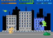 Rampage for Atari 8-bit - Game start.