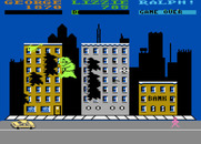 Rampage for Atari 8-bit - Watch out for helicopter attacks.