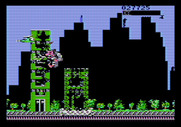 Rampage for Apple II - One building crumbles, leaving one to go...