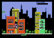 Rampage for Apple II - Hit by a tank and falling...