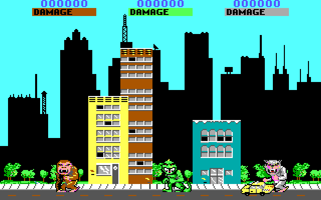 Rampage IBM PC/Compatibles Screenshot: Start of the first level.