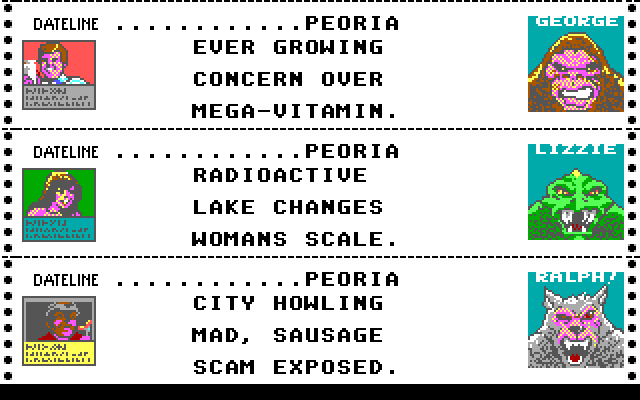 Rampage IBM PC/Compatibles Screenshot: Ready to begin?