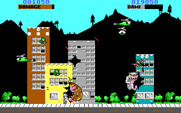 Rampage for IBM PC/Compatibles - Helicopters attempt to stop your destruction...