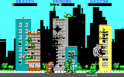 Rampage for IBM PC/Compatibles - Destroying some buildings...