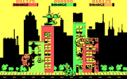Rampage for IBM PC/Compatibles - Destroying some buildings...