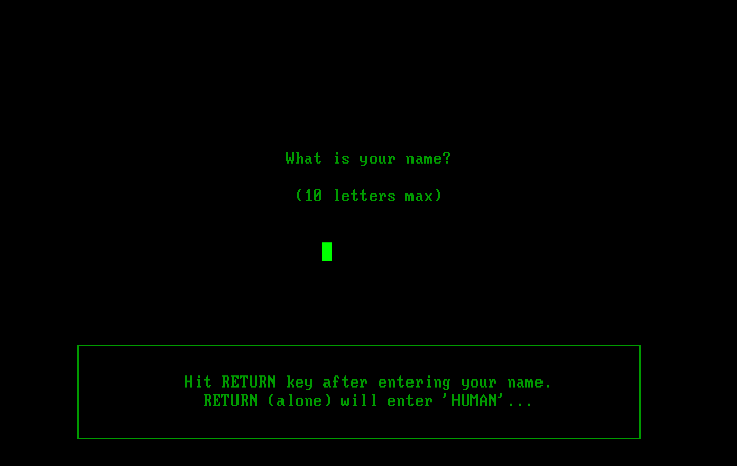 Backgammon Version 5.0 IBM PC/Compatibles Screenshot: First, what's your name?