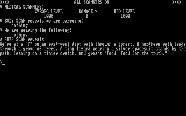 Cyborg IBM PC/Compatibles Screenshot: The game begins.