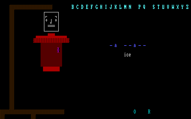 Foreign Language Hangman IBM PC/Compatibles Screenshot: What could the word(s) be?