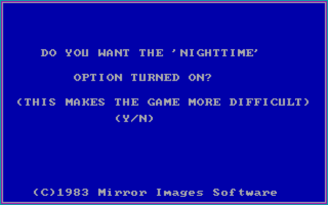 Hide & Sink IBM PC/Compatibles Screenshot: Some game options...