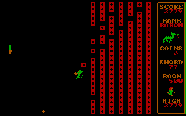 Dragons: A Challenge in Chivalry IBM PC/Compatibles Screenshot: More and more brick layers to break through...