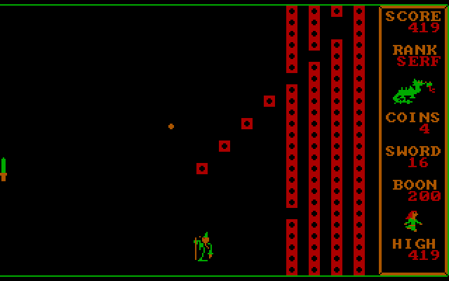 Dragons: A Challenge in Chivalry IBM PC/Compatibles Screenshot: A wizard is my opponent this time...