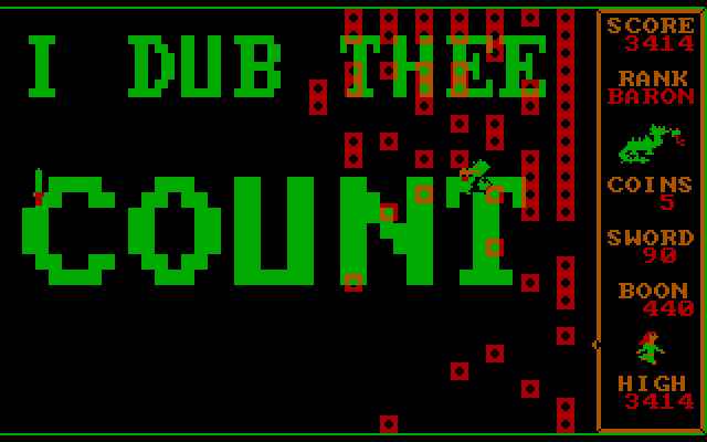 Dragons: A Challenge in Chivalry IBM PC/Compatibles Screenshot: I dub thee count!