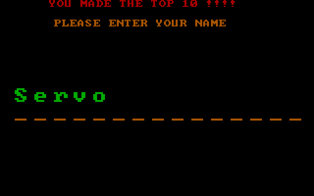 Dragons: A Challenge in Chivalry IBM PC/Compatibles Screenshot: A new high score!