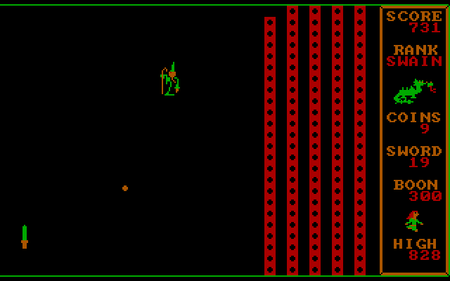 Dragons: A Challenge in Chivalry IBM PC/Compatibles Screenshot: Later levels have more laysers of bricks to break through...