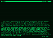 Leather Goddesses of Phobos for Amstrad PCW - Starting screen.