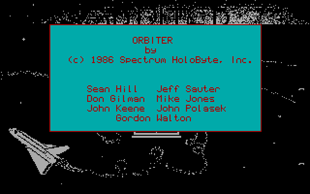 Orbiter IBM PC/Compatibles Screenshot: Title / credits.