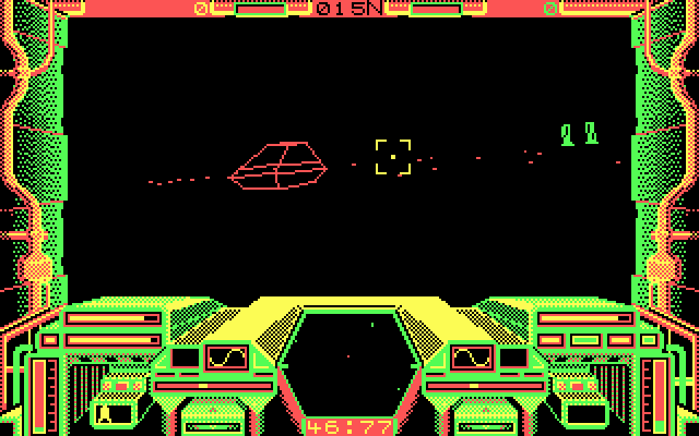 Starglider IBM PC/Compatibles Screenshot: An enemy tank approaches...