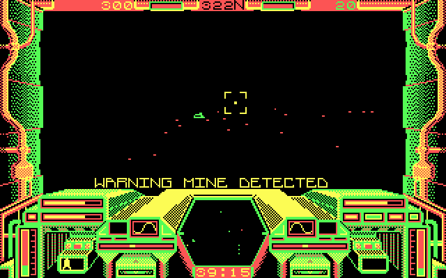 Starglider IBM PC/Compatibles Screenshot: Warning, mine detected!