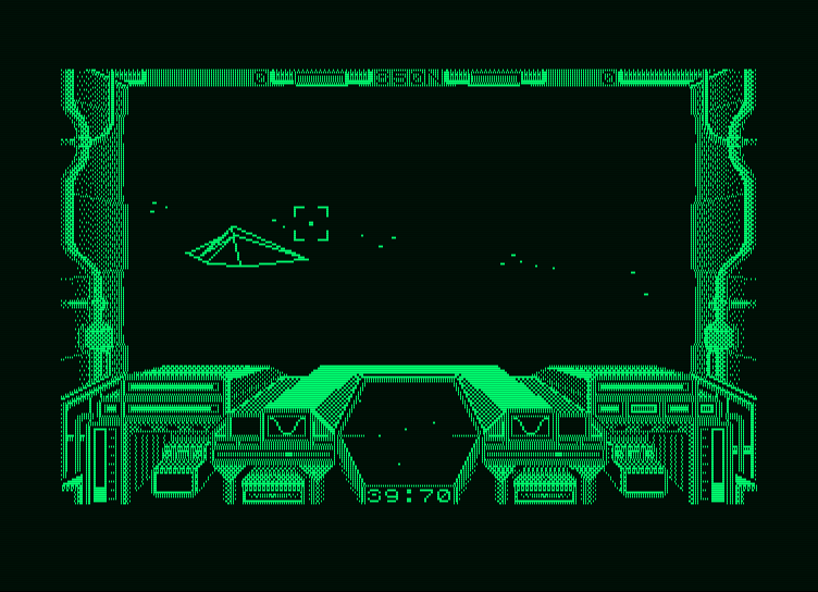 Starglider Amstrad PCW Screenshot: Another target to shoot!