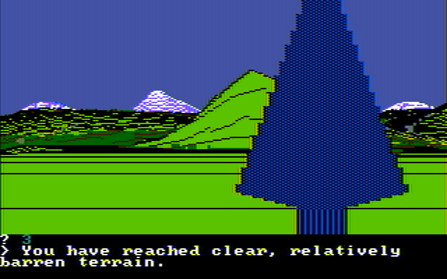 Wilderness: A Survival Adventure IBM PC/Compatibles Screenshot: I've reached some clear terrain...