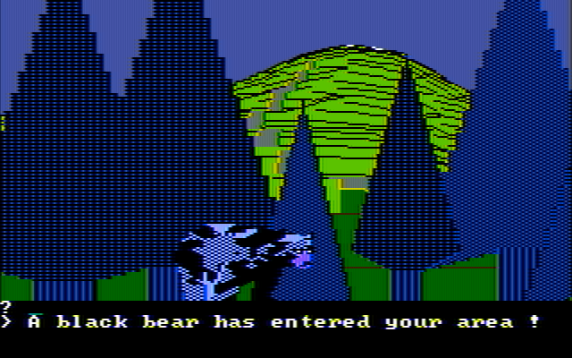 Wilderness: A Survival Adventure IBM PC/Compatibles Screenshot: Oh no, it's a black bear!