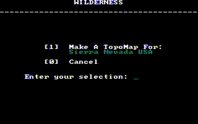 Wilderness: A Survival Adventure IBM PC/Compatibles Screenshot: You can also create your own terrain.