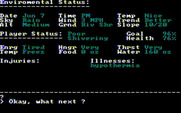 Wilderness: A Survival Adventure for IBM PC/Compatibles - Checking my status...