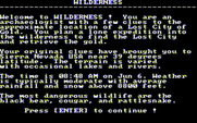 Wilderness: A Survival Adventure for IBM PC/Compatibles - Welcome to Wilderness!