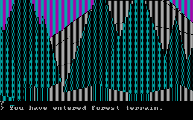 Wilderness: A Survival Adventure IBM PC/Compatibles Screenshot: Walking into a forest...