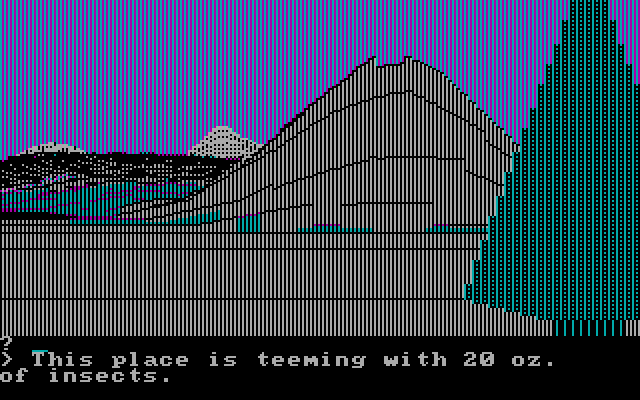 Wilderness: A Survival Adventure IBM PC/Compatibles Screenshot: There are a lot of insects here!