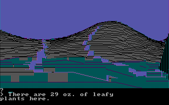 Wilderness: A Survival Adventure IBM PC/Compatibles Screenshot: Some leafy plants here...want to take them?