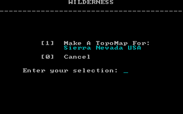 Wilderness: A Survival Adventure IBM PC/Compatibles Screenshot: You can also create some new terrain.