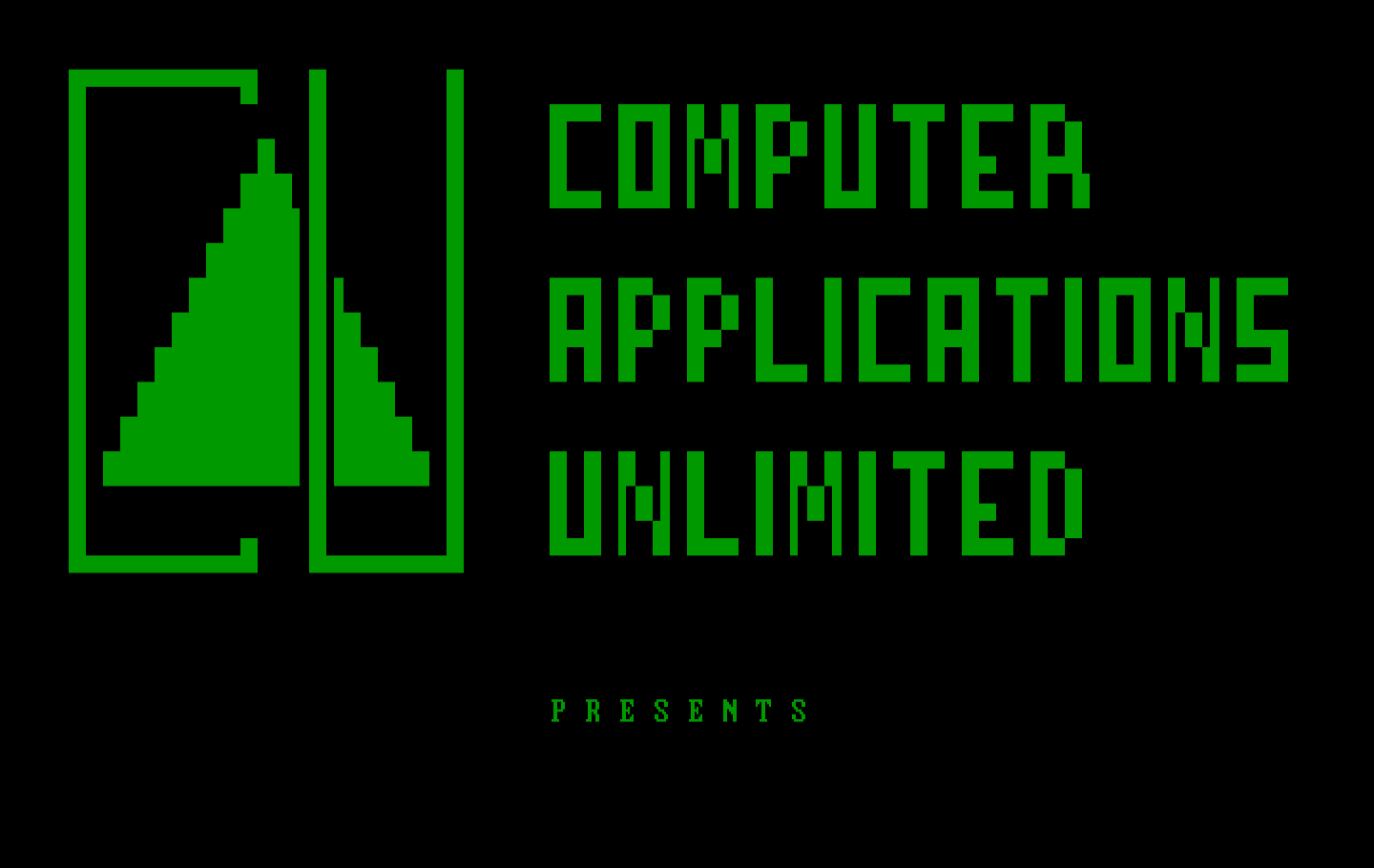 Czorian Siege IBM PC/Compatibles Screenshot: Computer Applications Unlimited logo screen.