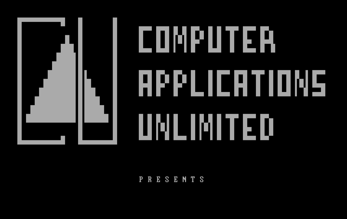 Czorian Siege IBM PC/Compatibles Screenshot: Computer Applications Unlimited logo screen.