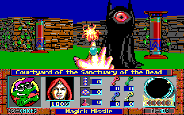 Terror of the Catacombs IBM PC/Compatibles Screenshot: Attacking a spectre.