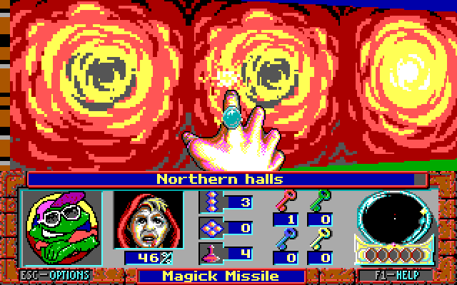 Terror of the Catacombs IBM PC/Compatibles Screenshot: Some walls can be destroyed.