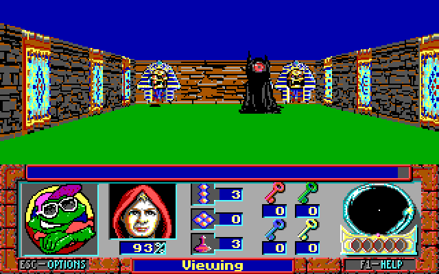 Terror of the Catacombs IBM PC/Compatibles Screenshot: A dead end, and some kind of spectre approaches.
