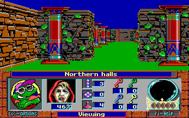 Terror of the Catacombs IBM PC/Compatibles Screenshot: Exploring the Northern Halls.