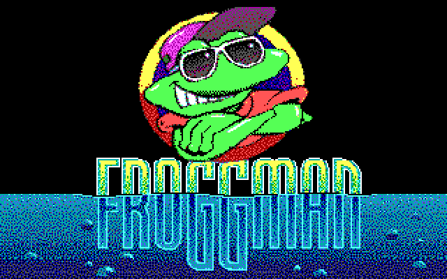 Terror of the Catacombs IBM PC/Compatibles Screenshot: Froggman logo.
