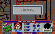 Terror of the Catacombs for IBM PC/Compatibles - I need a green key to get through this door.