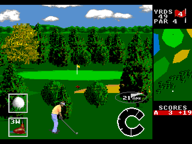 World Class Leader Board Sega Genesis / Mega Drive Screenshot: A short chip to the green...