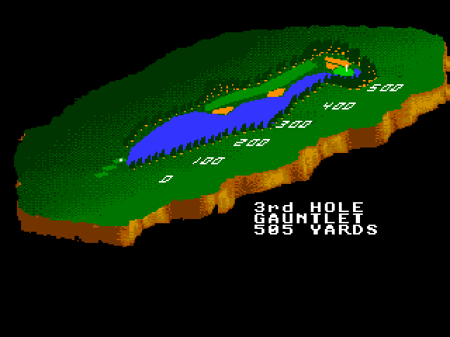 World Class Leader Board Sega Genesis / Mega Drive Screenshot: Overview of the third hole.