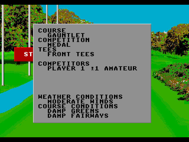 World Class Leader Board Sega Genesis / Mega Drive Screenshot: My selected game options.