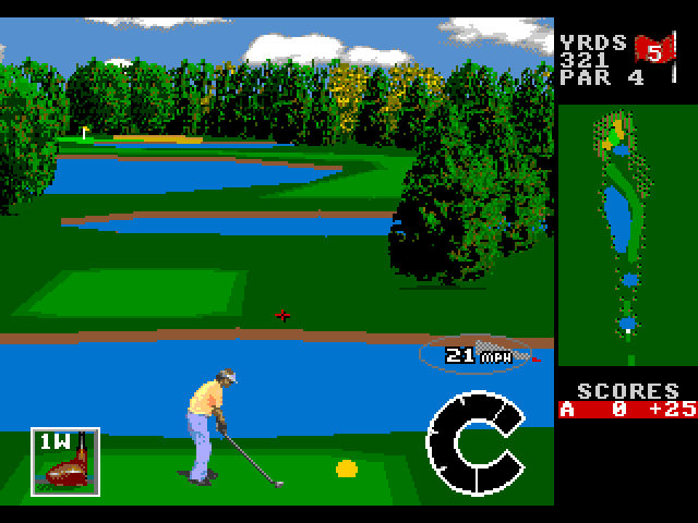 World Class Leader Board Sega Genesis / Mega Drive Screenshot: Don't land in the water here!