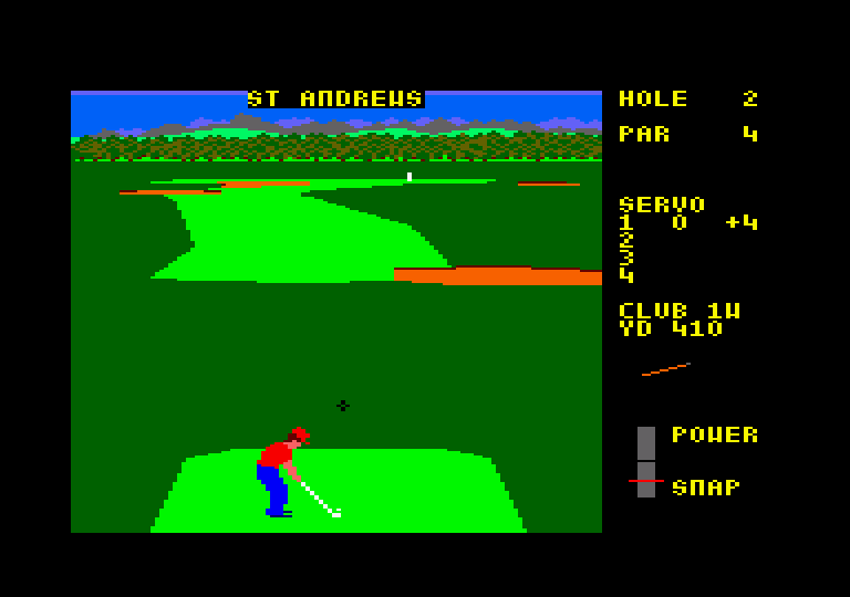 World Class Leader Board Amstrad CPC Screenshot: Lots of sand here...aim carefully!