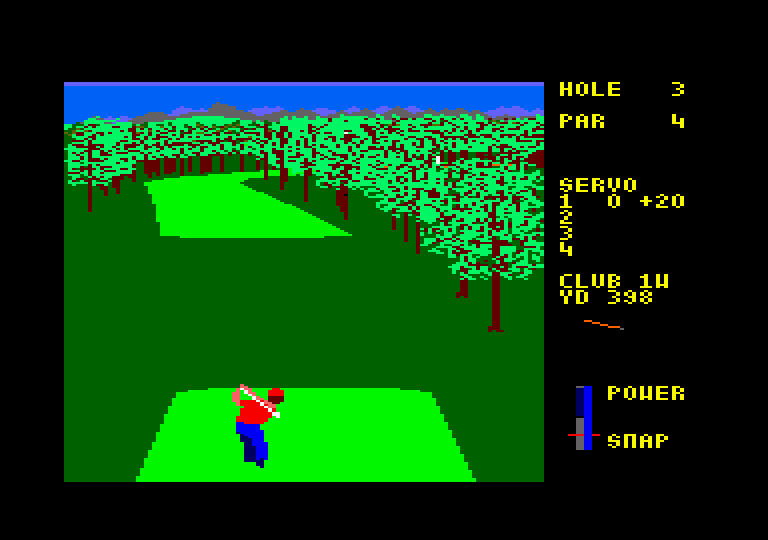 World Class Leader Board Amstrad CPC Screenshot: My snap timing was off, so this shot will slice...