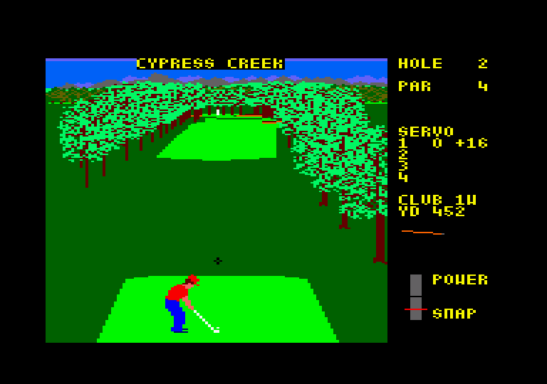 World Class Leader Board Amstrad CPC Screenshot: On to hole 2...