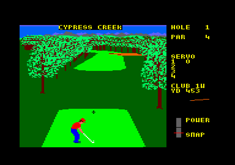 World Class Leader Board Amstrad CPC Screenshot: Game start.