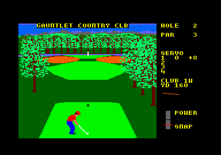 World Class Leader Board Amstrad CPC Screenshot: A short par 3...