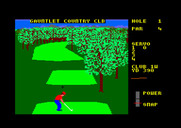 World Class Leader Board for Amstrad CPC - A narrow fairway at the Gauntlet Country Club.
